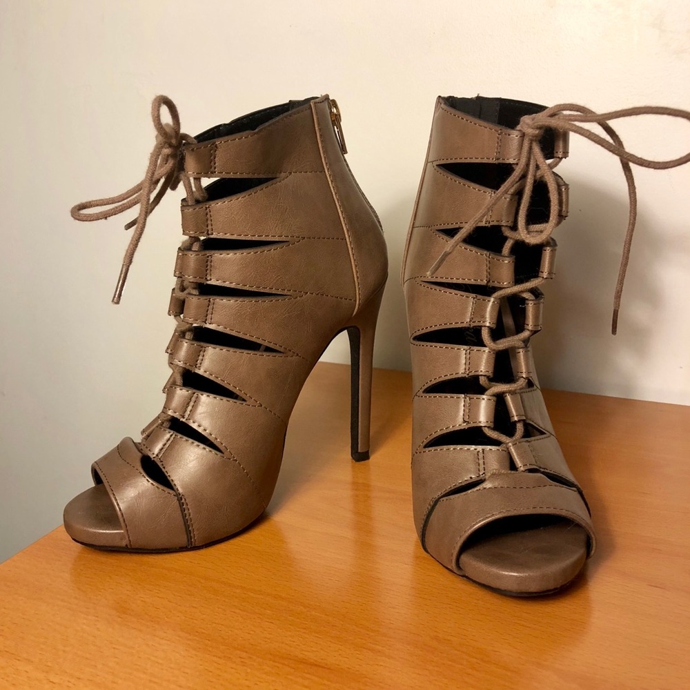 Paprika Lace Up Heels